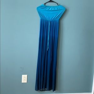 Ombré strapless maxi dress